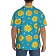 thumbnail image 3 of Gukieu Bee Sunflower Print Men's Short-sleeved Shirts, Button-down Pocket Shirts, T-shirts, Beach Vacation Travel Summer Clothing-4X-Large, 3 of 5