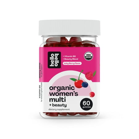 Hello Bello Women's Multi Vitamins + Beauty I Juicy Berry Flavor Gummies with 12 Vitamins and Minerals I 60 Count