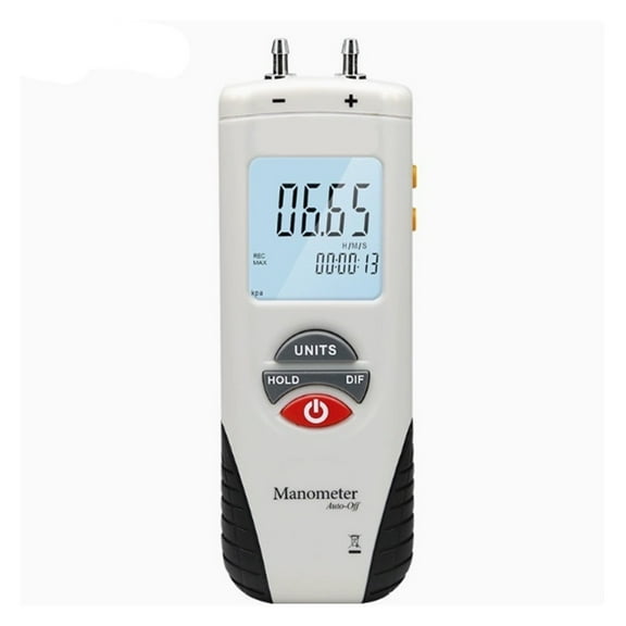 Gas Pressure Gauge Manometer Handheld Digital Manometer Data Hold Dual Port Air Pressure Gauge