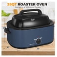 thumbnail image 6 of 26 Quart Electric Roaster Oven with Visible & Self-Basting Lid, Large Turkey Defrost Warm Function, Adjustable Temperature, Removable Pan Rack, Stainless Steel, Blue, 6 of 8