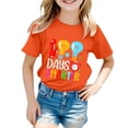 thumbnail image 1 of FhsagQ Mode Décontractée Imprimée pour Garçon et Fille, Col Rond, Manches Courtes, T-Shirt Ample, Taille 14, Orange, 11-12 Ans, 1 of 4