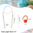thumbnail image 2 of Uxcell Knitting Needles Size US 10(6mm) Circular Needle 31 Inch(80cm) Round Metal Stainless Steel Needle with Needles for Handmade Projects DIY Knitting, 2 of 7