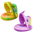 thumbnail image 2 of Inflatable Swimming Ring with Sun Shade Cute Swimming Pool Ring PVC Cartoon Animals Float Boat Pool Accessories for Kids Purple, 2 of 6