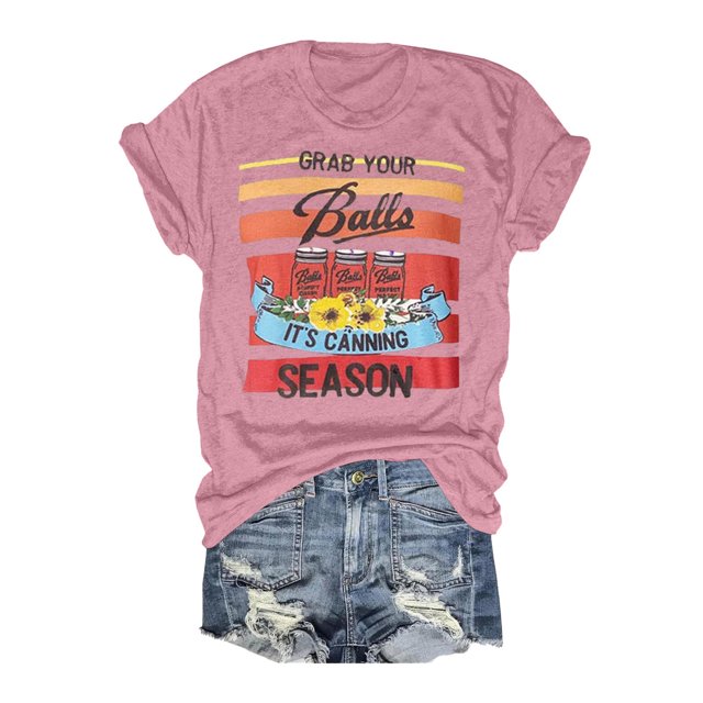 iTNHFP Hauts pour Femmes, T-Shirt à Manches Courtes à Imprimé Floral Tendance pour Célébration de Jour Haut à Col Rond