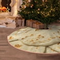 thumbnail image 5 of Daiia Taco Tortillas Drawing Merry Christmas Tree Skirt , Xmas Large Lace-up Tree Skirt, Santa Snowflakes Rustic Home Decorations New Year Party Farmhouse Decor-36", 5 of 6