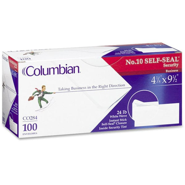 NO TAX Columbian Self-Seal Business Envelopes wit Security Tint; #10 100ct. 