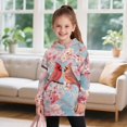 thumbnail image 3 of Xoenoiee Cardinal Cherry Blossom Print Hoodies Dress for Kids Trendy Long Hoodies Sweatshirt for Toddler Girls Pullover Sweater with Pocket Long Sleeve Shirt Active Jumpers Tunic Tops, 9-10 Years, 3 of 7