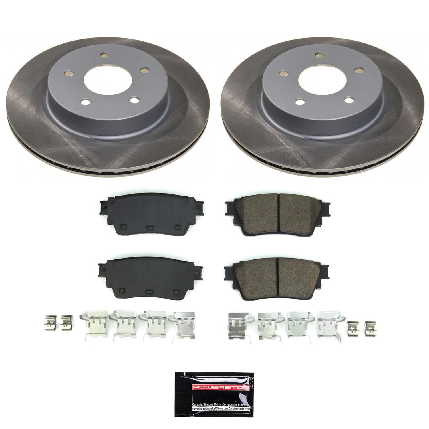 PowerStop Rear Semi-Coated Rotor and Low-Dust Ceramic Brake Pad Kit SC8771