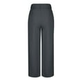 thumbnail image 4 of qILAKOG Wide Leg Pants for Women High Waisted Business Casual Pants Work Women's Fashion High Waist Wide Leg Pants Solid Color Versatile Casual Suit Pants Gray M, 4 of 5
