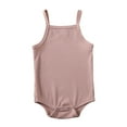 thumbnail image 1 of ITFABS Baby Girl's Summer Romper Halter Sleeveless Ribbed Bodysuit Outfits, 1 of 5