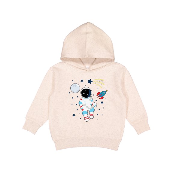 Inktastic Astronaut the Moon Spaceship and Shooting Star for Light Colors Toddler Hoodie