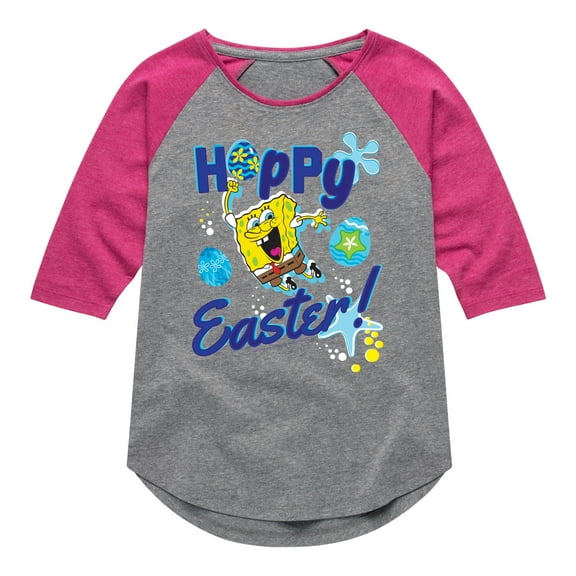 SpongeBob Squarepants - Hoppy Easter - Toddler And Youth Girls Raglan Graphic T-Shirt
