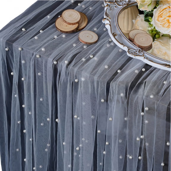 AUQ Summer Table Runner,Breathable Fabric Lace Table Runner,Polyester Fabric Summer Table Runner,White