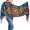 Blue, Brown and Pink, variant on Women's Blue, Brown and Pink Graphic Printed Fringed Scarf, 26 x 77 in Long Shawl Wrap for Travel and Everyday Wear