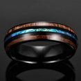 thumbnail image 5 of Vakki 6mm Tungsten Wedding Band Ring Men Women Hawaiian Koa Wood Dome Abalone Shell, 5 of 5