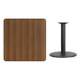 thumbnail image 3 of Flash Furniture 36'' Square Walnut Laminate Table Top with 24'' Round Table Height Base, 3 of 3