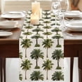 thumbnail image 3 of Table Runners 70 Inches Long Dress Scarves, Date Palm Trees Farmhouse Coffee/Dining/Kitchen Table Decor, Holiday Table Runner, Retro Summer Tropical Trees Plants Beige 13x70 Inch, 3 of 9