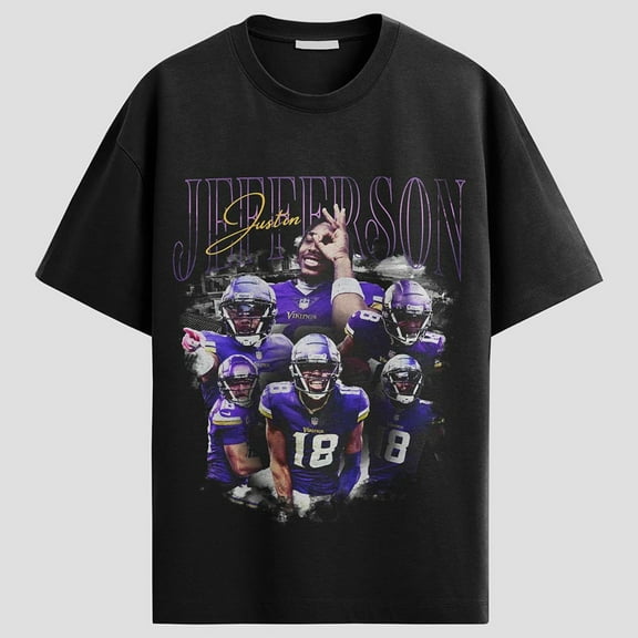 Justin Jefferson Shirt, Football American Graphic Vintage, Football 90s Inspired Gift
