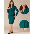 thumbnail image 2 of DARING DIVA Women's Peplum Blazer Pencil Skirt 2 Pcs Suit Set S Peacock Green, 2 of 6