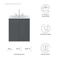 thumbnail image 3 of Sink Vanity Cabinet, Wall Mount, White Grey Gray, Ceramic, Melamine, Modern Contemporary, Hotel Bedroom Bathroom Master Suite Guest, 3 of 9