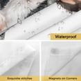 thumbnail image 4 of No Hook Pink Cow Shower Curtain with Snap in Liner Set, Watercolor Flowers Spring Floral Waterproof Fabric Bathroom Curtains with See Through Top Window, Hotel Style Modern 60 x 72 Inch, 4 of 9