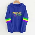 thumbnail image 2 of Byworldtasic Mardi Gras Outfit for Women Embroidery Hooded Sweatshirt Party Carnival Long Sleeve Tees Tops, 2 of 4