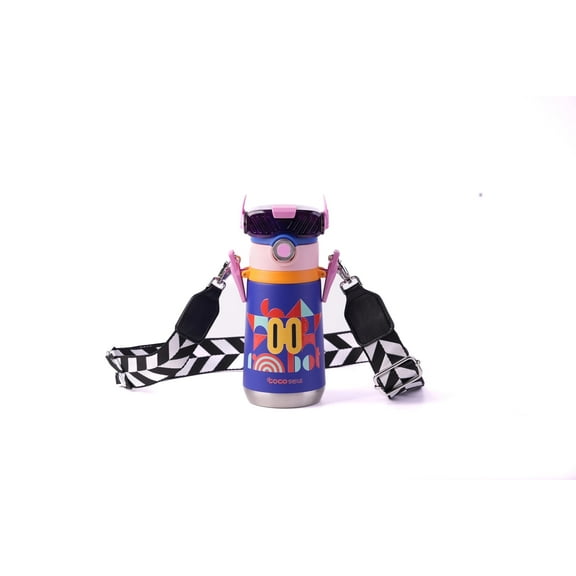 Cocosmile Robot Straw Thermoses Cup 17oz (Double Eyes, Blue Color)