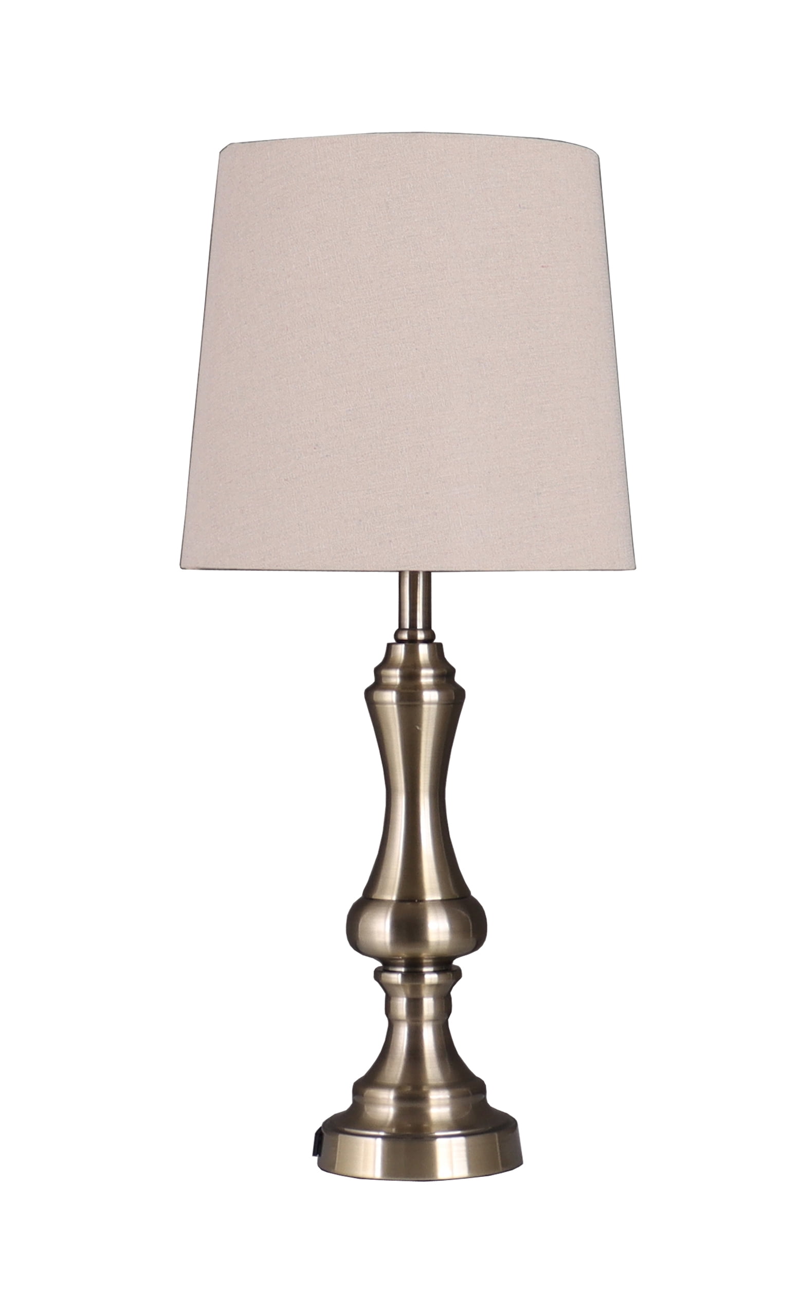 Simplee Adesso 18.75 in Height Brass Finish Metal Material Table Lamp Base with AC Outlet, Transitional Design, Ideal for Office and Dorm
