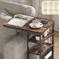 thumbnail image 4 of C-Shaped End Table with Charging Station - Retro Style for Living Room, 4 of 8