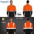 thumbnail image 3 of ProtectX High Visibility Long Sleeve Shirts Reflective Hi Vis Safety Shirt for Men Class 2 Construction Shirt 1 Pack Orange 3X-Large, 3 of 6