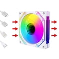 thumbnail image 4 of Bunblic Fan Case Fan 5V 3Pin + 4Pin ARGB Quiet High Performance Easy to Install Professional 120mm PC Fan Computer Fan White Forward Air, 4 of 7