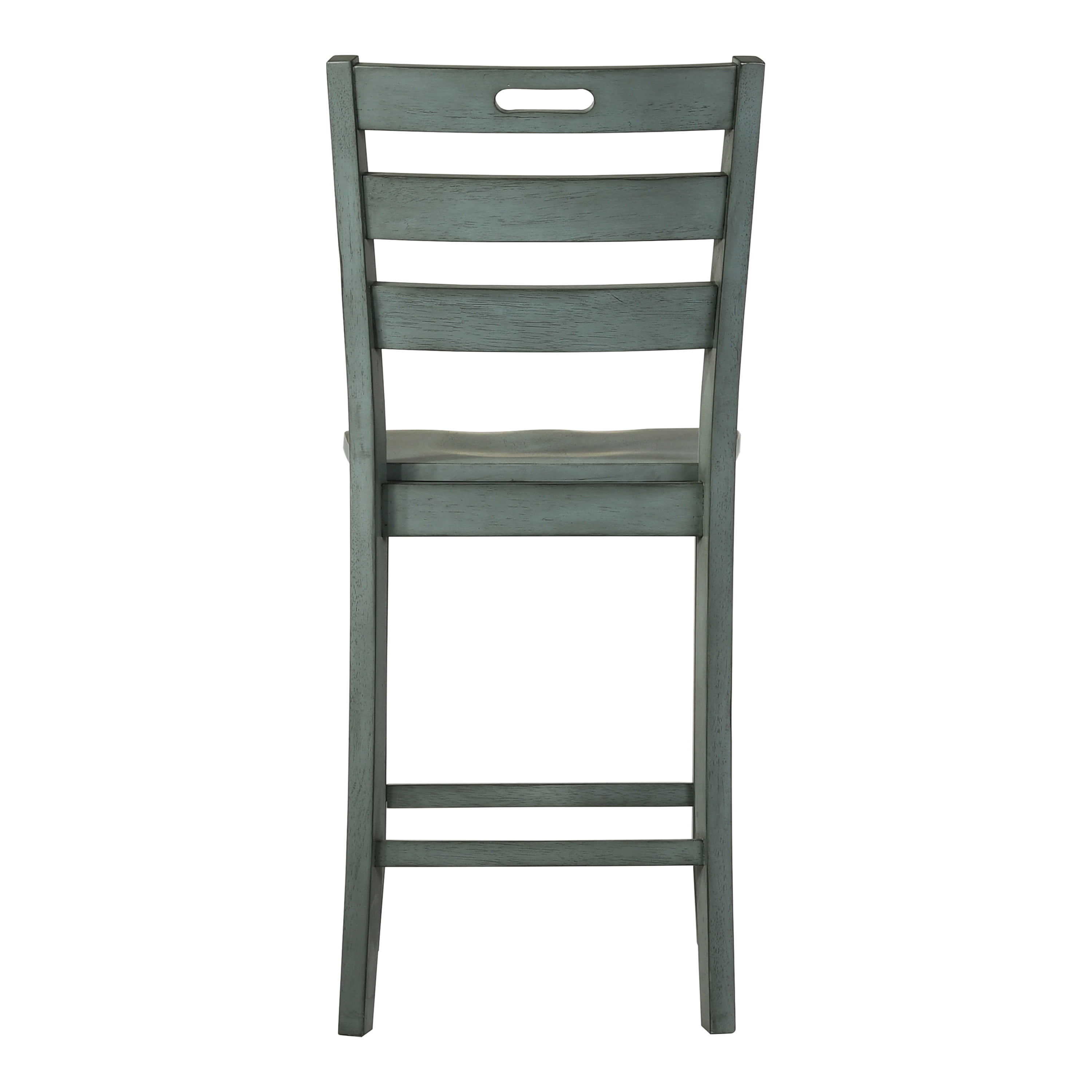 Furniture of America Moira Ladder Back Wood Antique Green Counter Height Chairs (Set of 2)