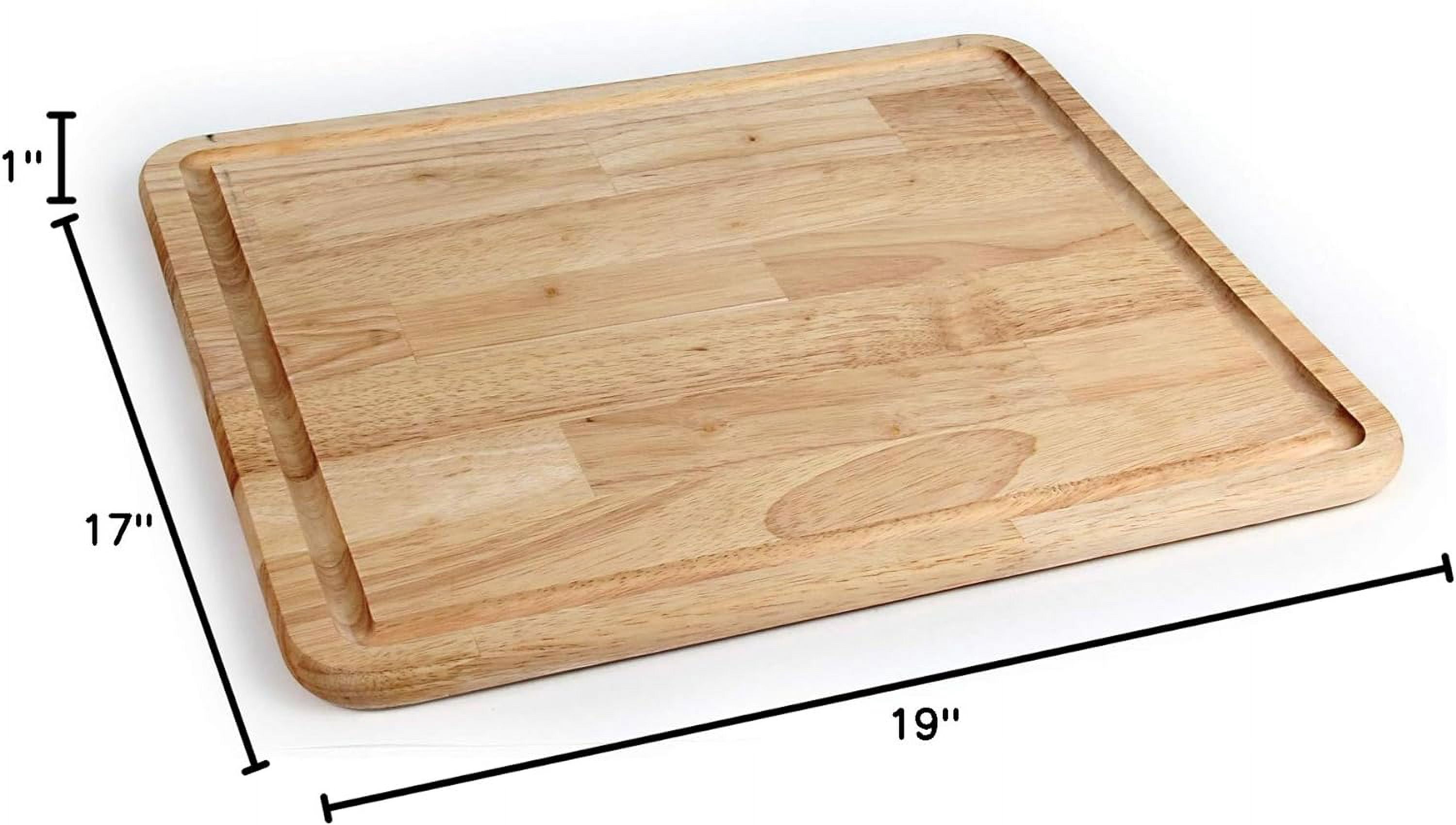 HJTER - Hardwood Cutting Board and Stove Topper with Non-Skid Backing, Includes Flexible Cutting Mat (43753)