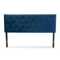thumbnail image 2 of Pemberly Row Felix Navy Blue Velvet Fabric Upholstered Full Size Headboard, 2 of 9