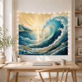 thumbnail image 5 of Cresting Ocean Wave at Golden Sunrise, Dramatic Coastal Style for Ocean Lovers, Seascape Wall Art, Housewarming Gift, Tapestry Wall Hanging for Bedroom and Living Room, 5 of 7