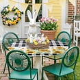 thumbnail image 4 of Fitted Round Tablecloth Yellow Farmhouse Sunflowers Elastic Stretch Table Cover,Waterproof Oil Proof Table Cloth for Dinner,Outdoor,Picnic, 36"- 44" DIA Retro Black White Check Plaid, 4 of 9