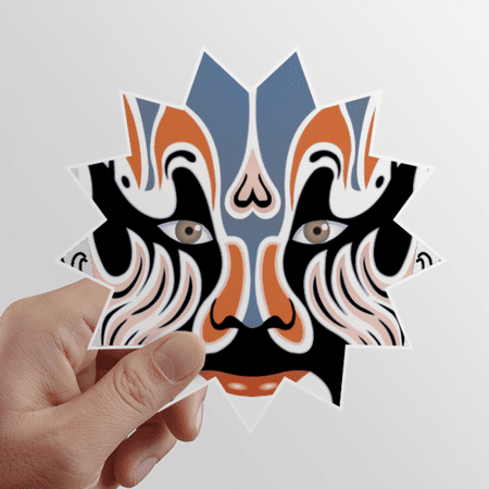 Peking Opera Head Colorful Quluoyang Sun Vinyl Sticker Luggage Graffiti Flower Decal