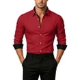thumbnail image 5 of YSUEJPF Mens Dress Shirts Business Casual Button Up Shirts Color Block Long Sleeve Collared Workwear with Pockets, 5 of 7