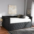 thumbnail image 2 of Allora Contemporary Tufted Upholstered Queen Daybed in Dark Grey, 2 of 8