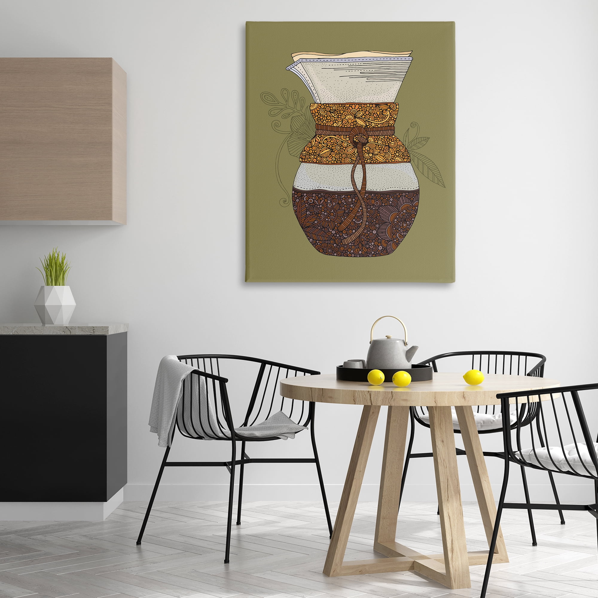 Stupell Industries Pour Over Coffee Maker Food & Beverage Painting Gallery Wrapped Canvas Art Print Wall Art, 36 x 48