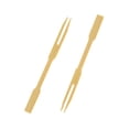 thumbnail image 7 of Bamboo Cocktail forks 80-Pack Eco-Friendly Bamboo Cocktail forks - Disposable Wooden Fruit Picks for Parties Bbq Catering Finger Foods, 3.5in Natural Snack Sticks Disposable Fruit Picks, 7 of 7