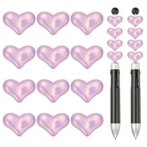 Uxcell 40 Pcs Focal Beads Acrylic Heart Beads Jewelry Making Charm Light Purple