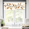 thumbnail image 2 of Rod Pocket Polyester kitchen Curtain Valances for Windows With Leaf Pattern For Indoor Living Room Bedroom Kitchen Decoration 54x18 inch, 2 of 5
