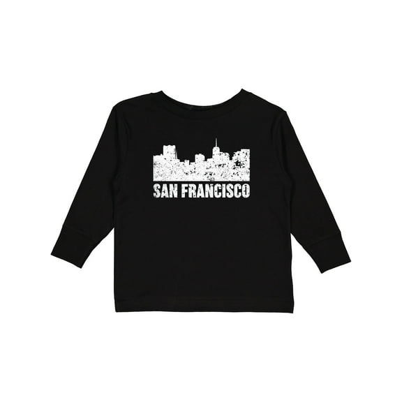 Inktastic San Francisco Skyline with Grunge Boys or Girls Long Sleeve Toddler T-Shirt