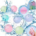 thumbnail image 1 of Reusable Water Polo In Summer, Quick Water Injection Silicone Water Stick Buckle Water Polo 24pcs, 1 of 5