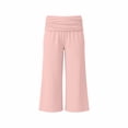 thumbnail image 6 of Rvusndi Girls Summer Fold Over Pants Comfortable Loose Casual Wide Leg Yoga Pants with Elastic Waist Trousers for Kids Play and Everyday Wear, 6 of 6