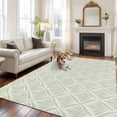 thumbnail image 2 of 5'x7' Area Rugs, Teal Floral Indoor Outdoor Area Rug for Living Room Bedroom, Vintage Modern Geometric Abstract Art Washable Bathroom Rugs Kitchen Floor Carpet Mats Home Decor Aesthetic, 2 of 8