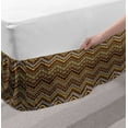 thumbnail image 2 of Zambia Bed Skirt, Style Chevron Pattern Ornament Design, Elastic Bedskirt Dust Ruffle Wrap Around for Bedding Decor, 4 Sizes, Pale Caramel Yellow, by Ambesonne, 2 of 2