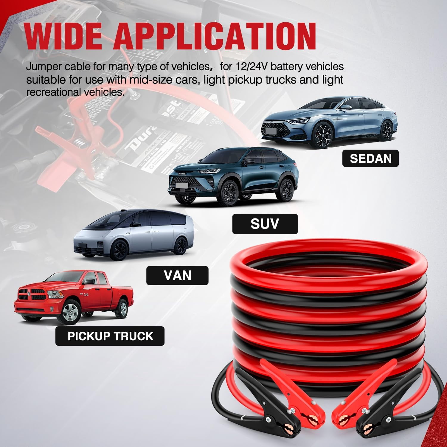 Nilight Jumper Cables for Car Battery 2 Gauge 20 FT Booster Cable Heavy Duty 800 A CCA with Carrying Bag Jump Start Emergency Kit Pickup Truck RV Vans SUV