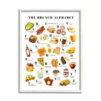 Stupell Industries The Brunch Alphabet Food Treats ABC Illustrations,24 x 30, Design by Ziwei Li